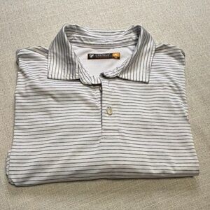 💙Daniel Cremieux Light Gray Striped Polo Shirt